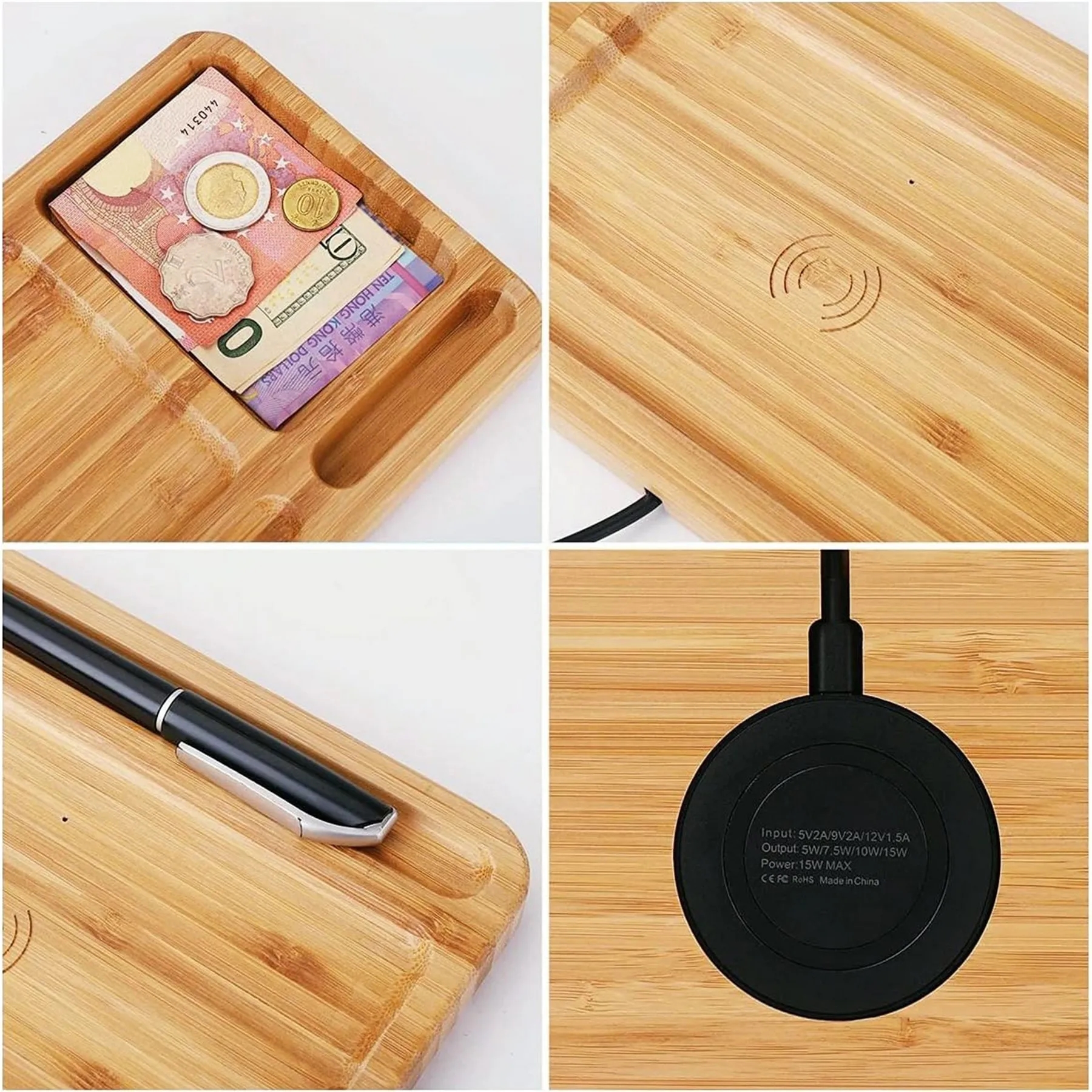 Wireless Charging Station With Desk Organizer Pad 5