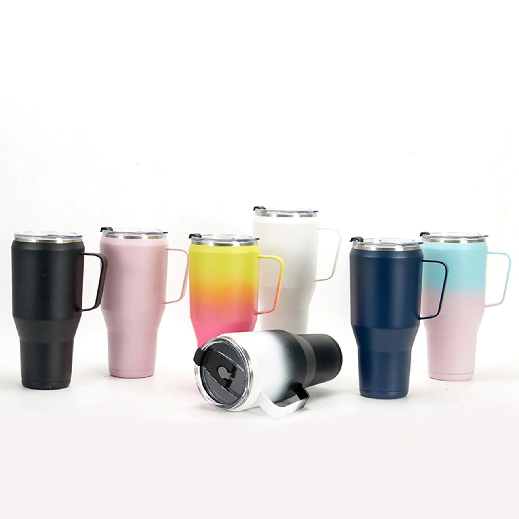 40 Oz Stainless Steel Insulated Tumbler with Handle & Lid – Double Wall, Vacuum-Sealed Travel Mug 7