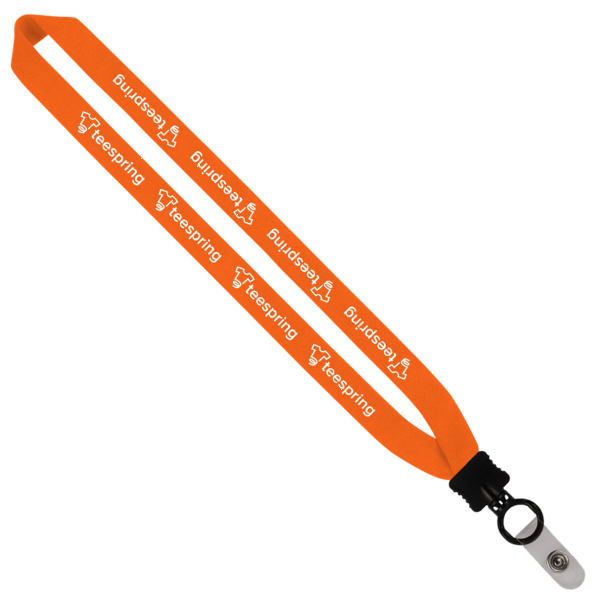 1" Cotton Lanyard with Plastic Clamshell & O-Ring 52