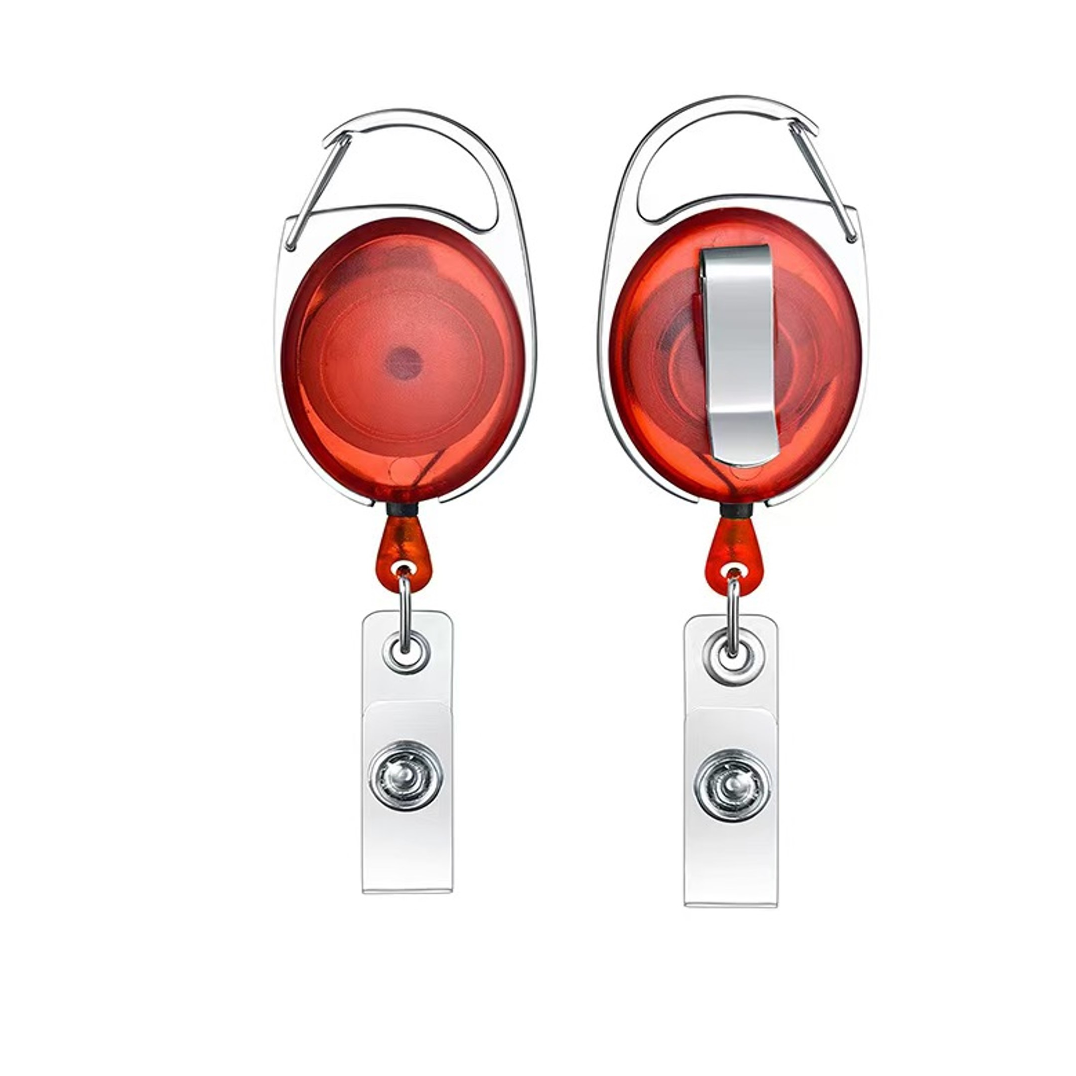 Transparent Oval Retractable Badge Holder with Clip 3
