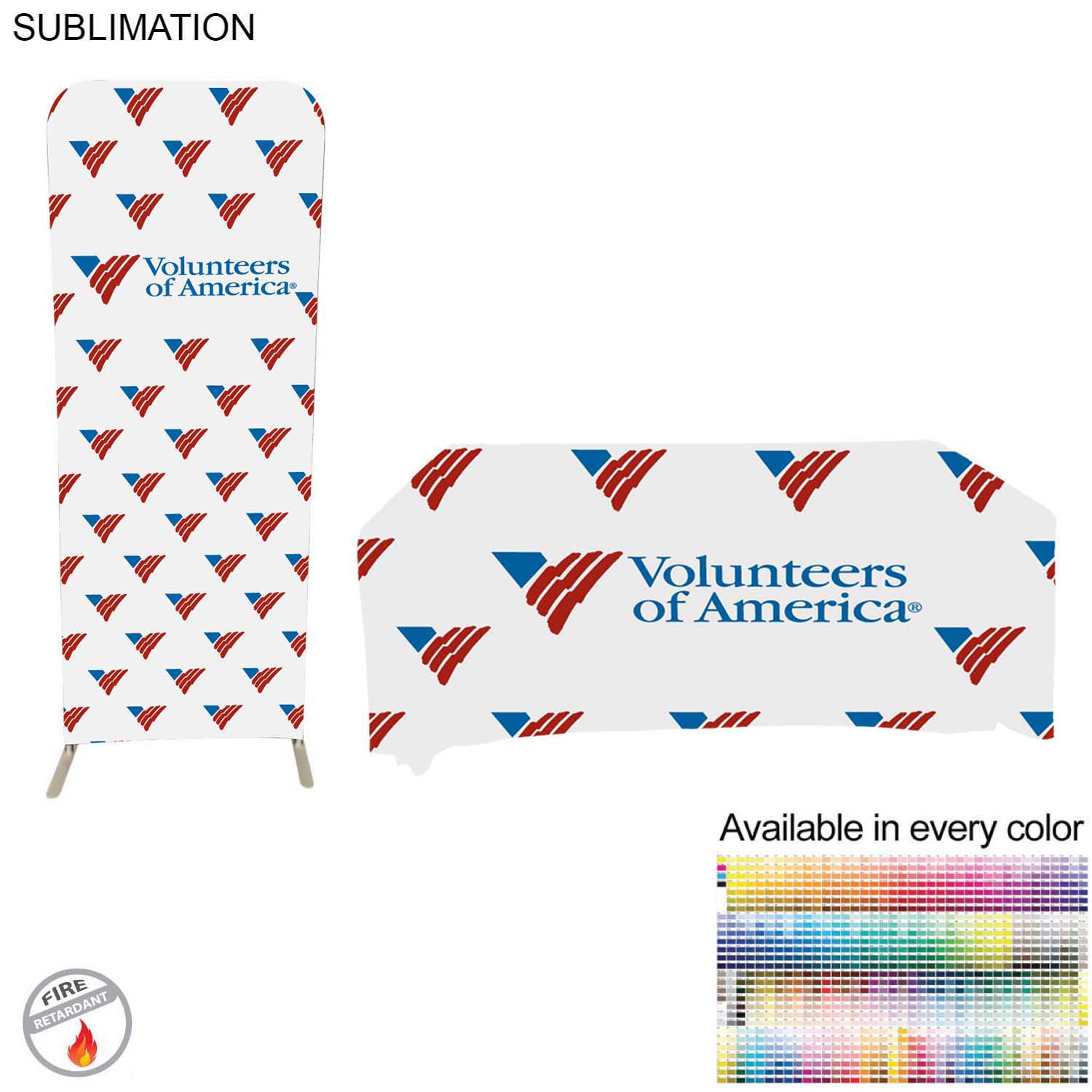 Tradeshow Booth Package Sleek, 2'wide Skinny EuroFit Tension Fabric Banner + PREMIUM 6' Tablecloth 10