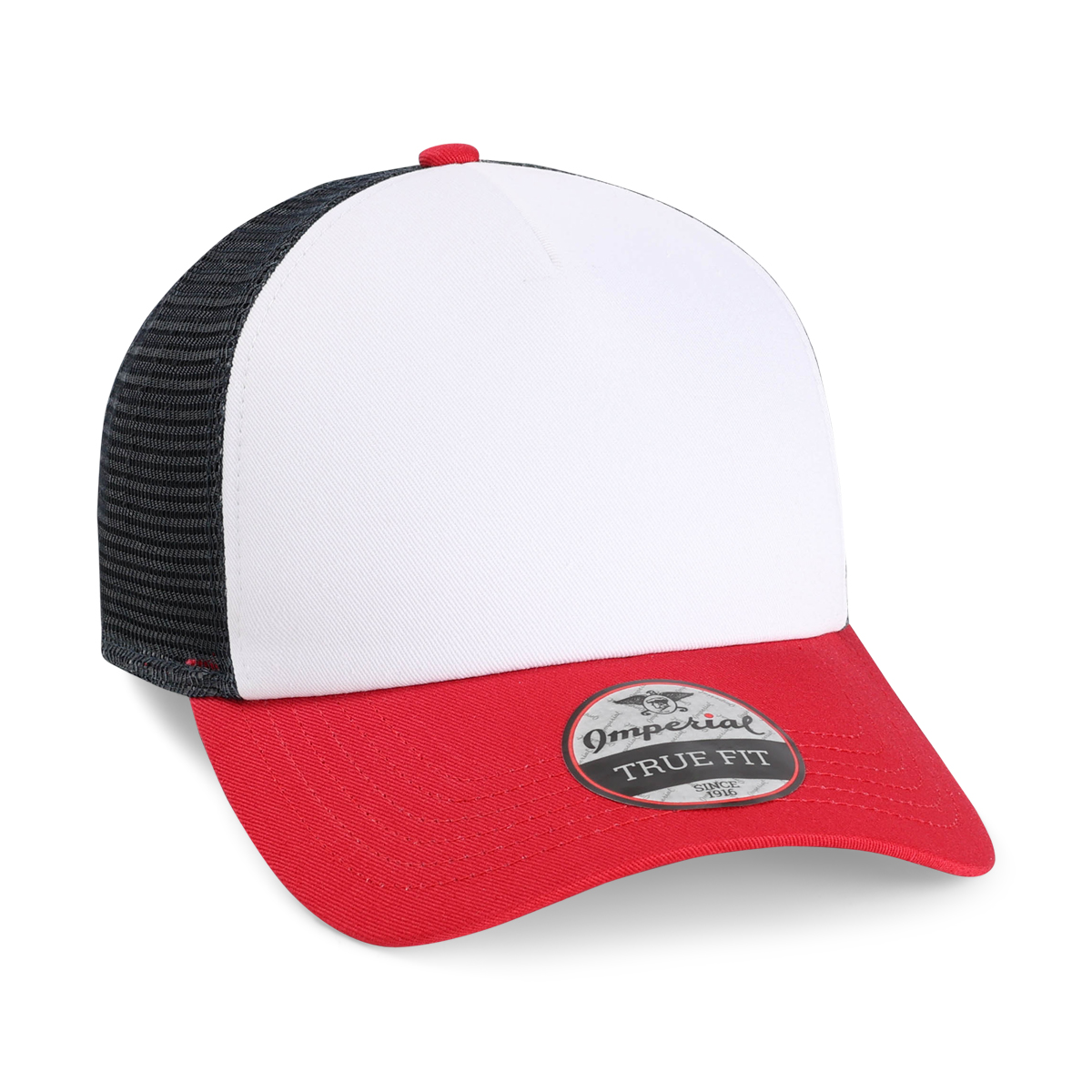 Imperial 1287 5-Panel North Country Trucker Hat w/ Leatherette Patches or Embroidery 19
