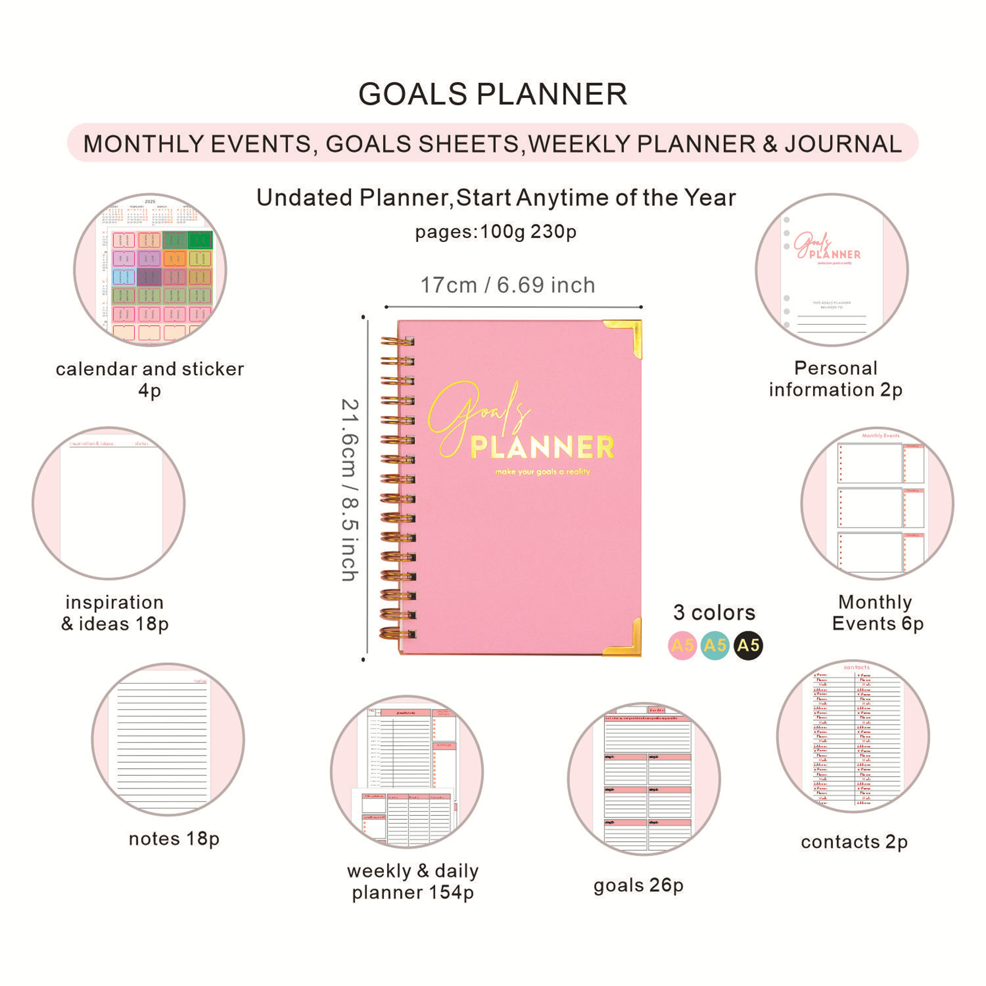 Personalized Hard-Cover Agenda Planner 3