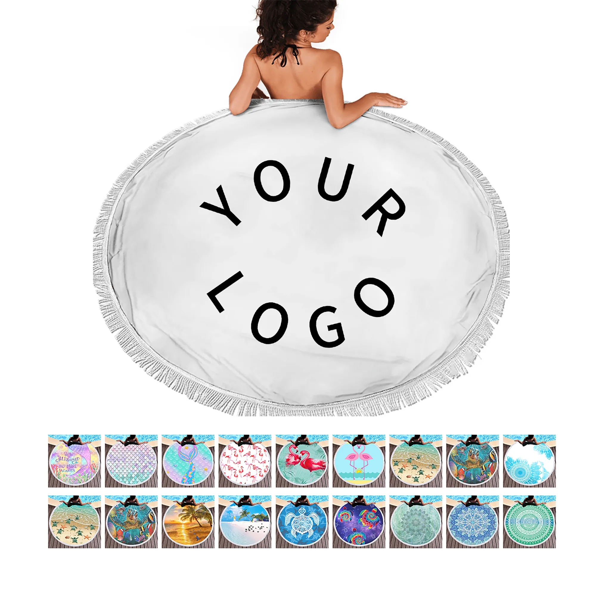 MOQ 50 Microfiber Round Beach Towel 24