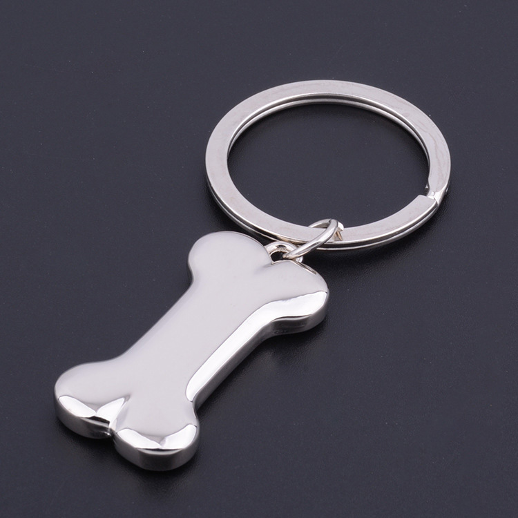 Zinc Alloy Bone Shaped Keychain