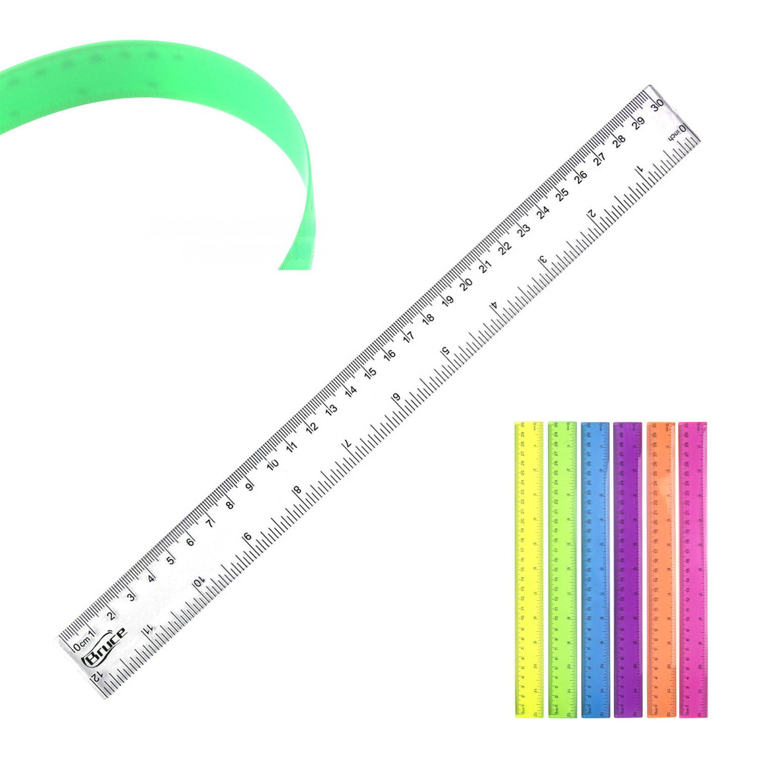 12-Inch Transparent Plastic Ruler 1