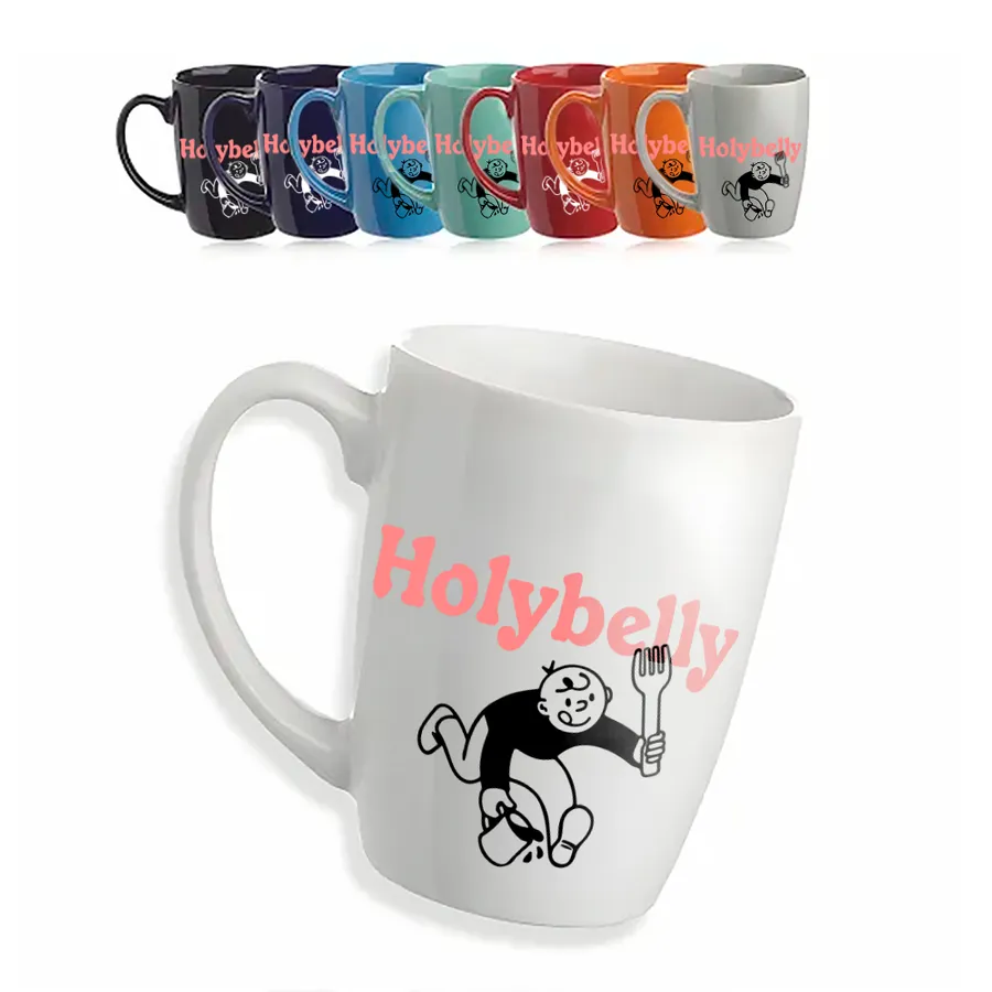 Curved Glossy Ceramic Mugs 2