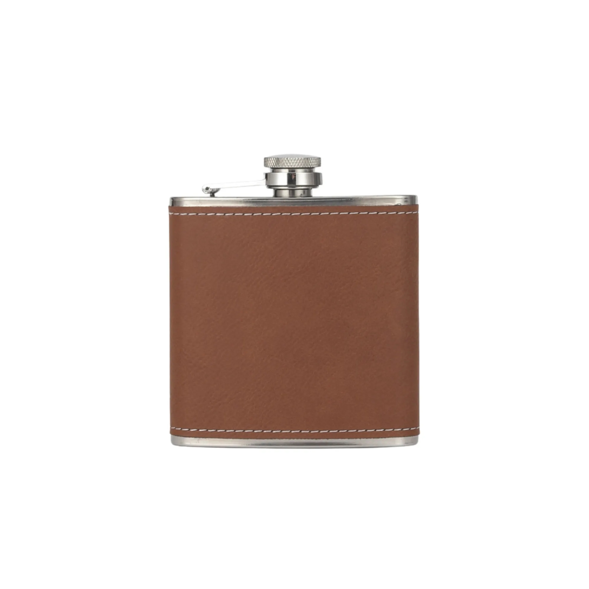 Engraved Leather Hip Flask 6oz 18