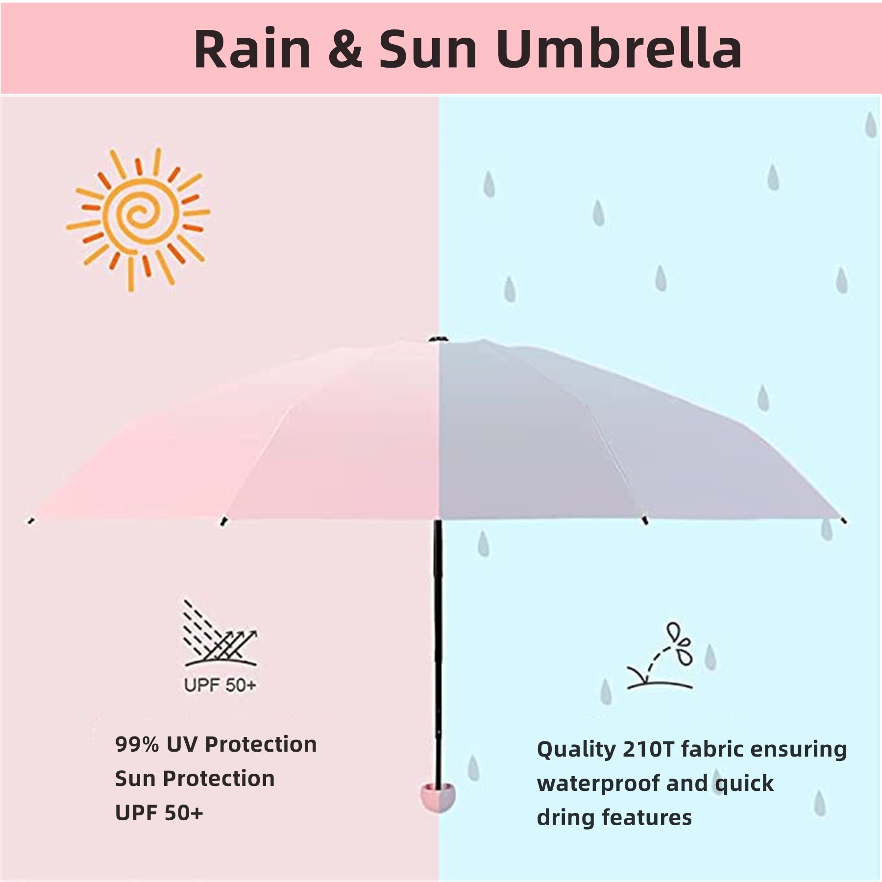 42" Arc Mini Travel Umbrella 4