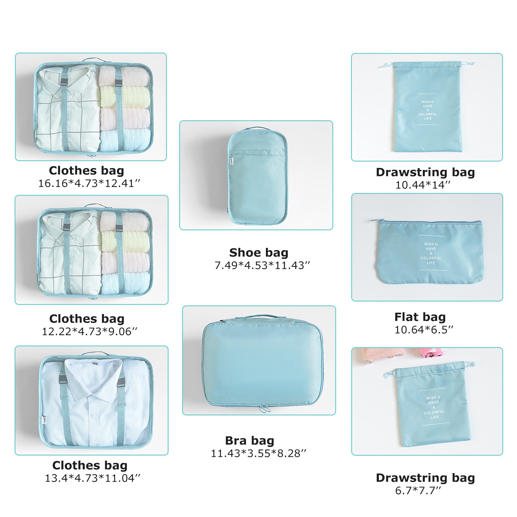 Travel Packing Cube Set 8