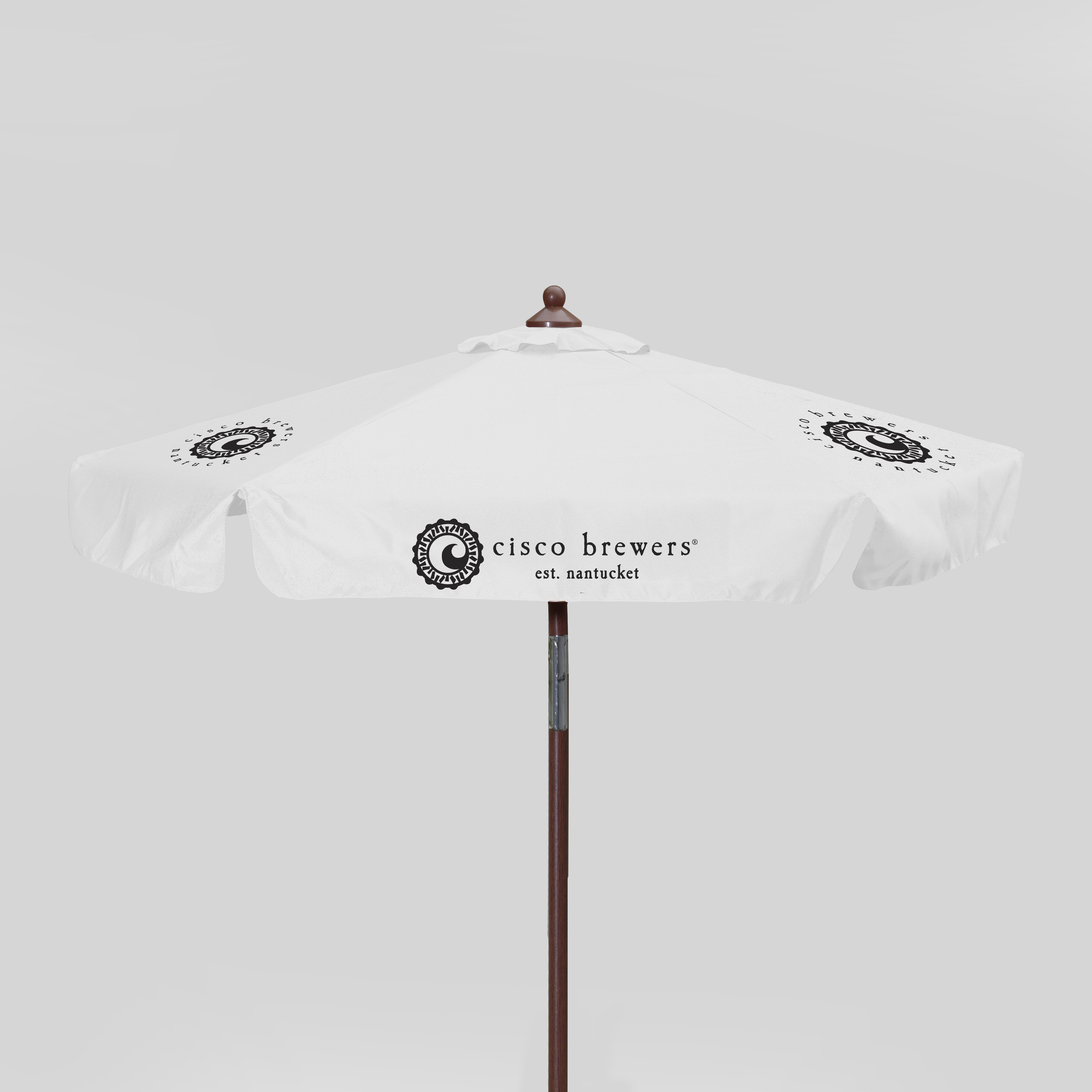 7' Wood Look Market Umbrella with Tilt