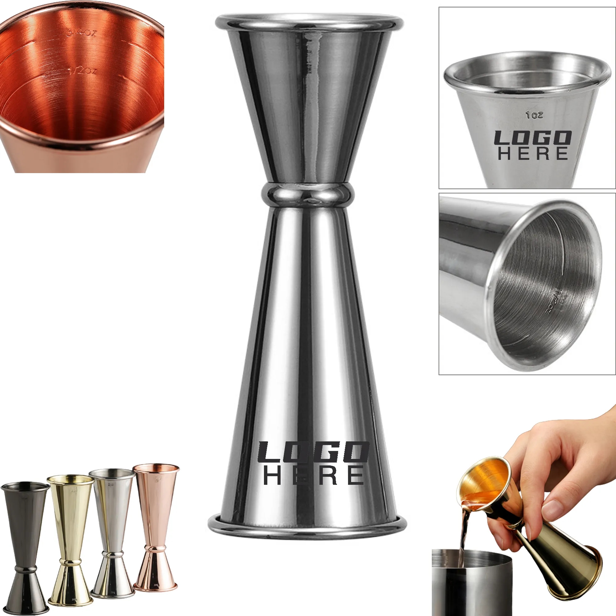 Double Sided Stainless Steel Cocktail Jigger MOQ50pcs