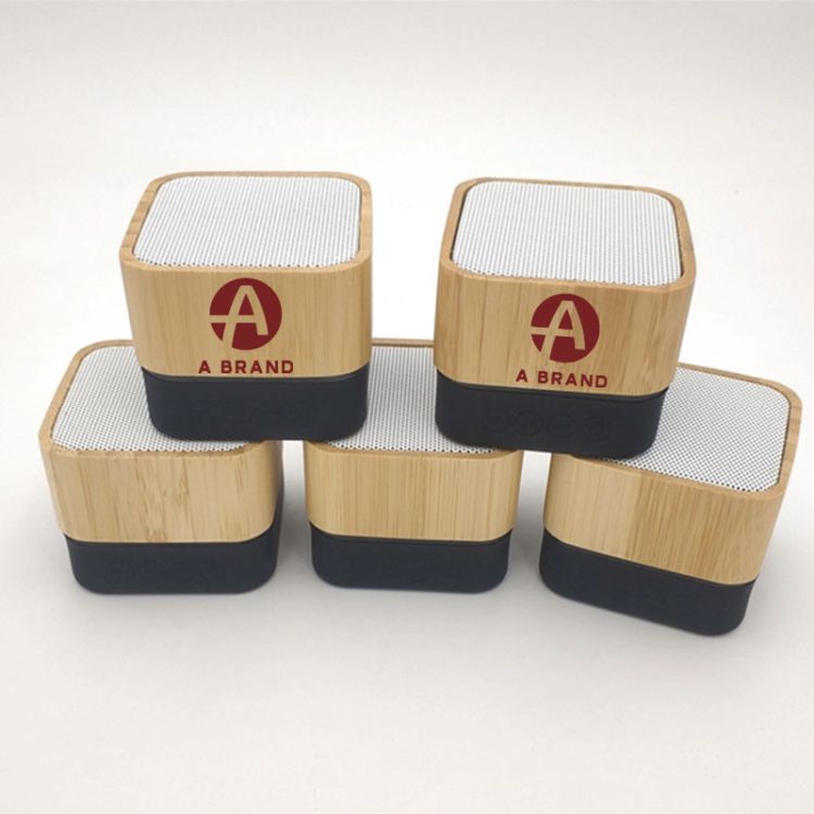 Portable Bamboo Bluetooth Cube Speaker 3
