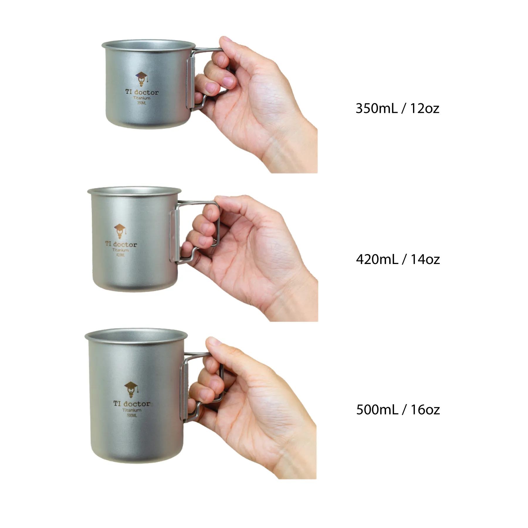Everest Ultralight Titanium Camping Mug (12oz/14oz/16oz) 2