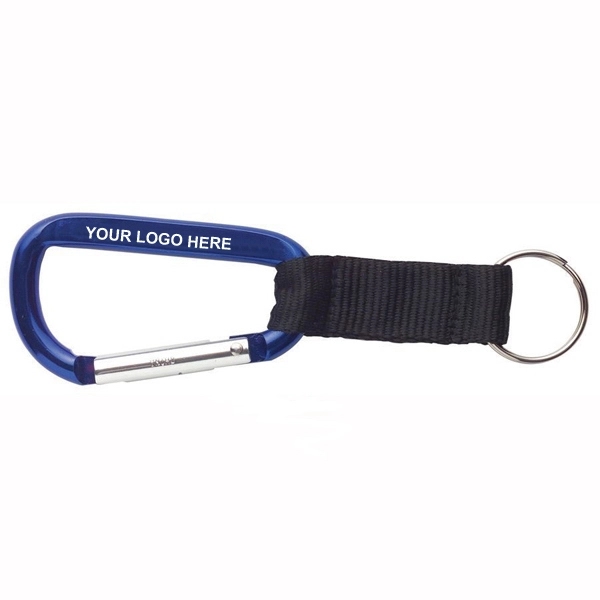 3" Carabiner with Strap and Key Ring 1