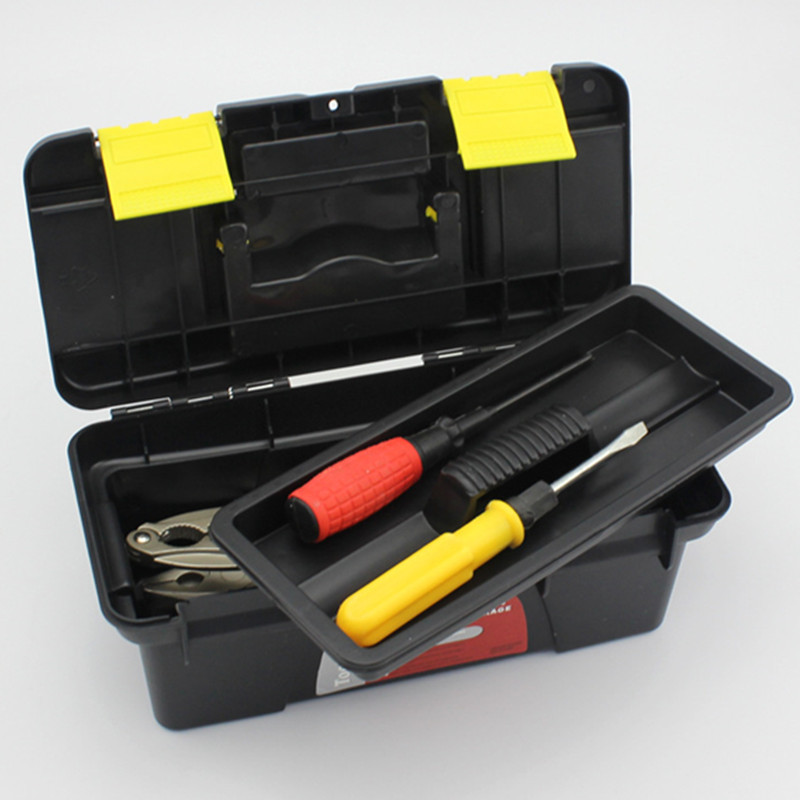 Portable Plastic Tool Box Hardware with Tray and Handle 3