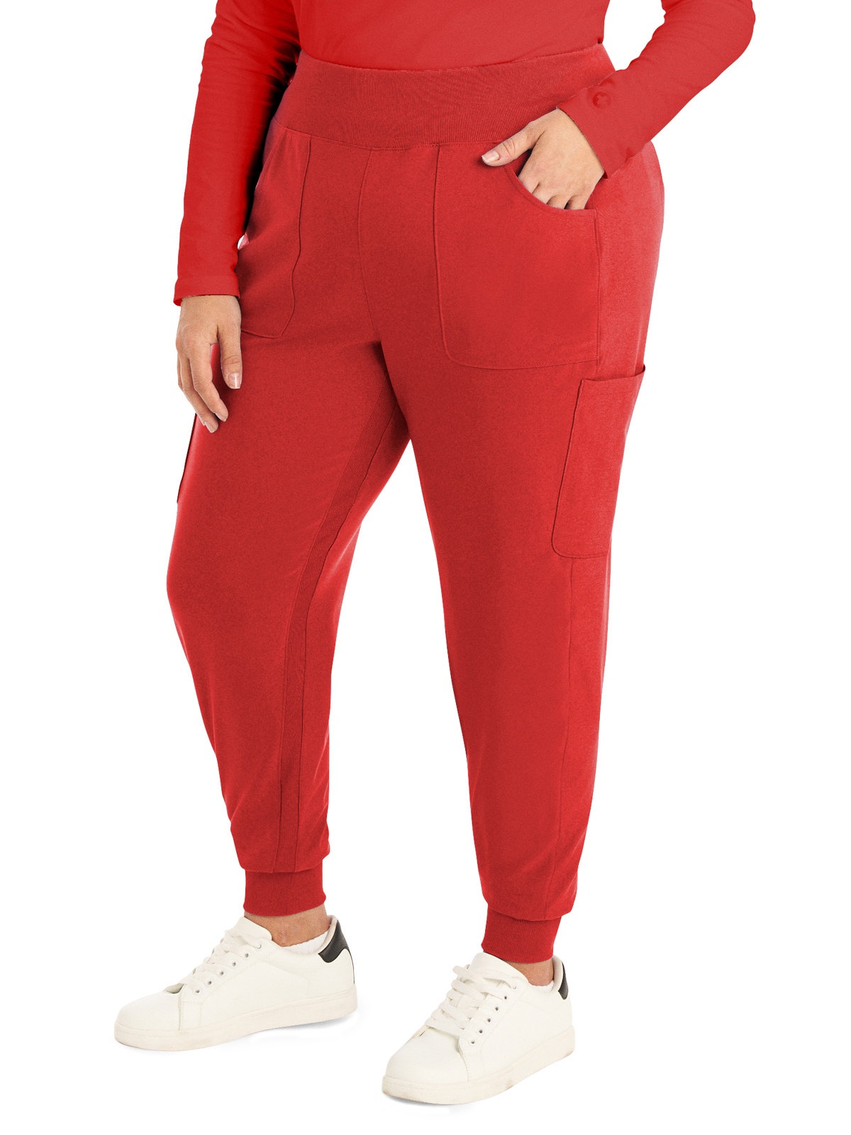 Landau - Forward - Women's Seven-Pocket Mid-Rise Rib-Knit Elastic Waist Jogger Pant 42