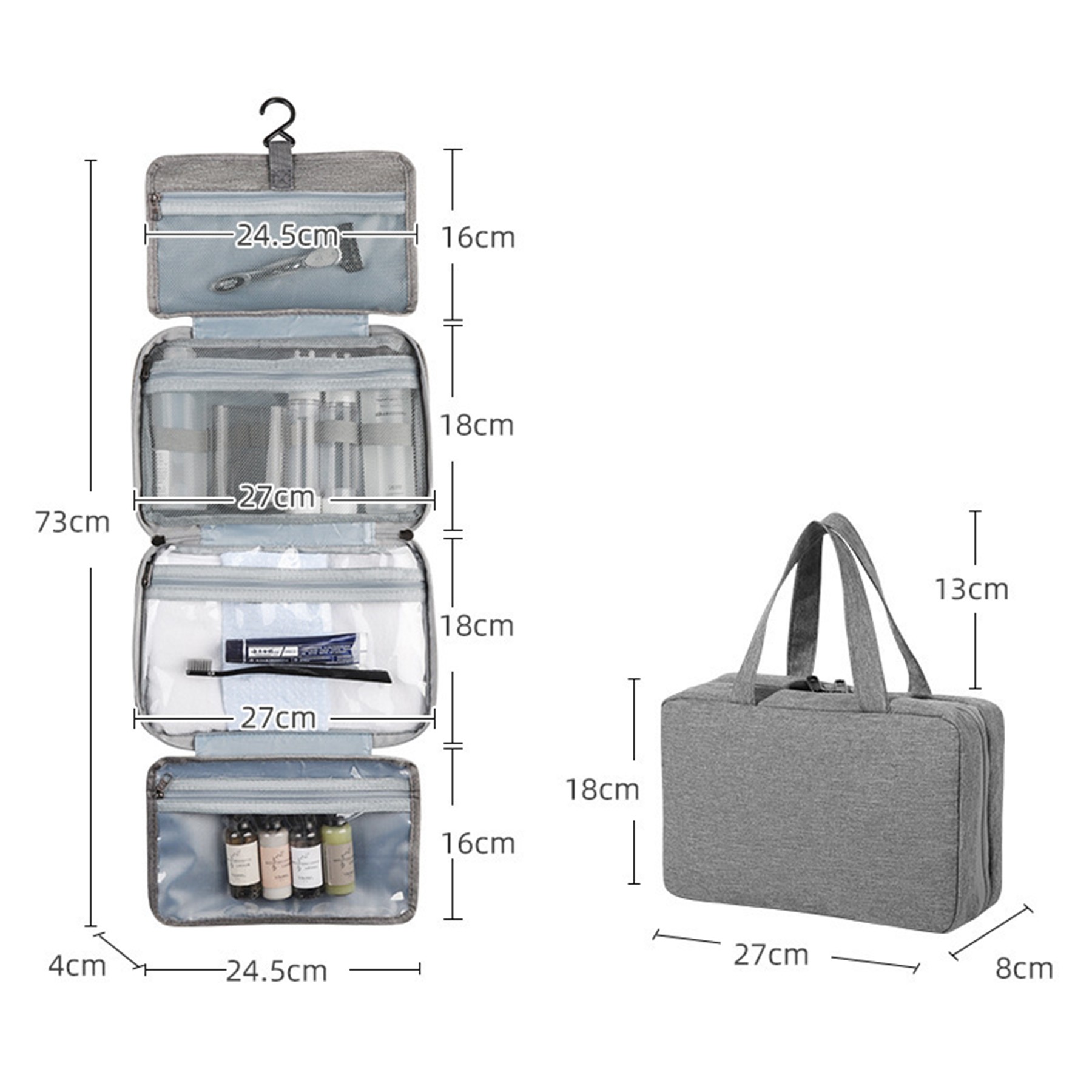Toiletry Travel Bag With Hanging Hook 2