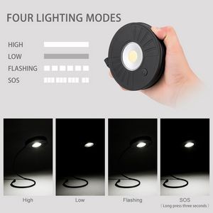 Versatile Bullseye Bent Neck LED Flashlight With Magnetic Base Round Design 23