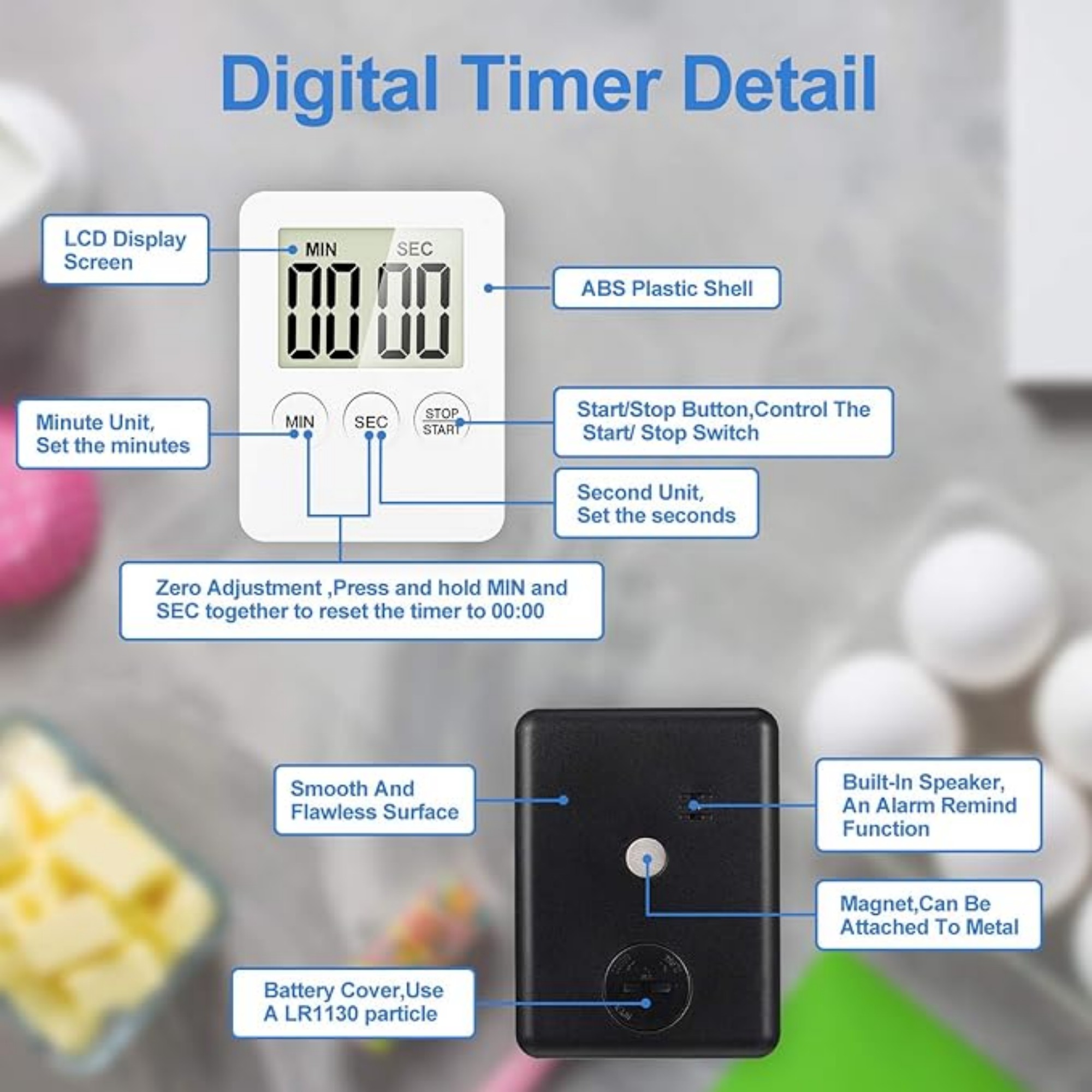 Digital Timer With An Alarm Remind 4