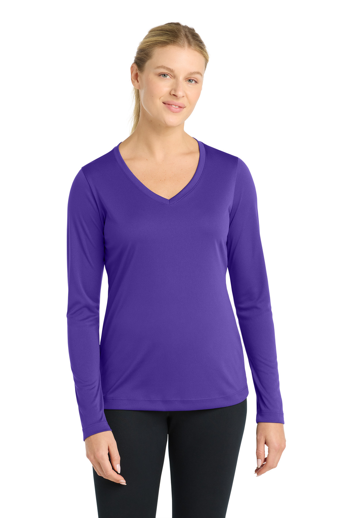 Sport-Tek Women's Long Sleeve PosiCharge Competitor V-Neck Tee. LST353LS 61