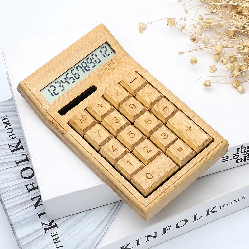 Natural Bamboo Wooden Solar Calculator 9