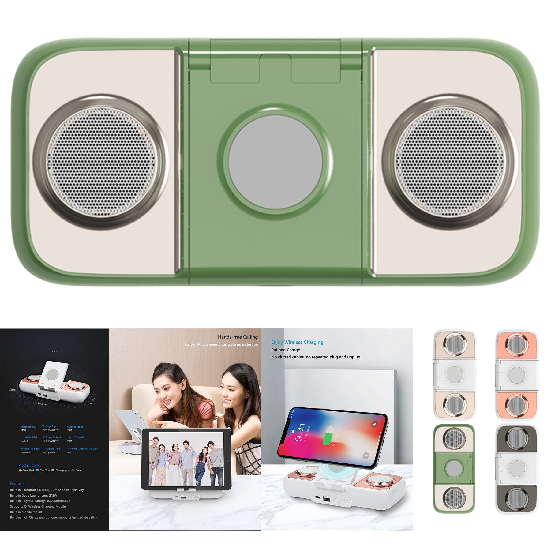 Wireless Charging Mobile Phone Stand Holder Powerbank 2