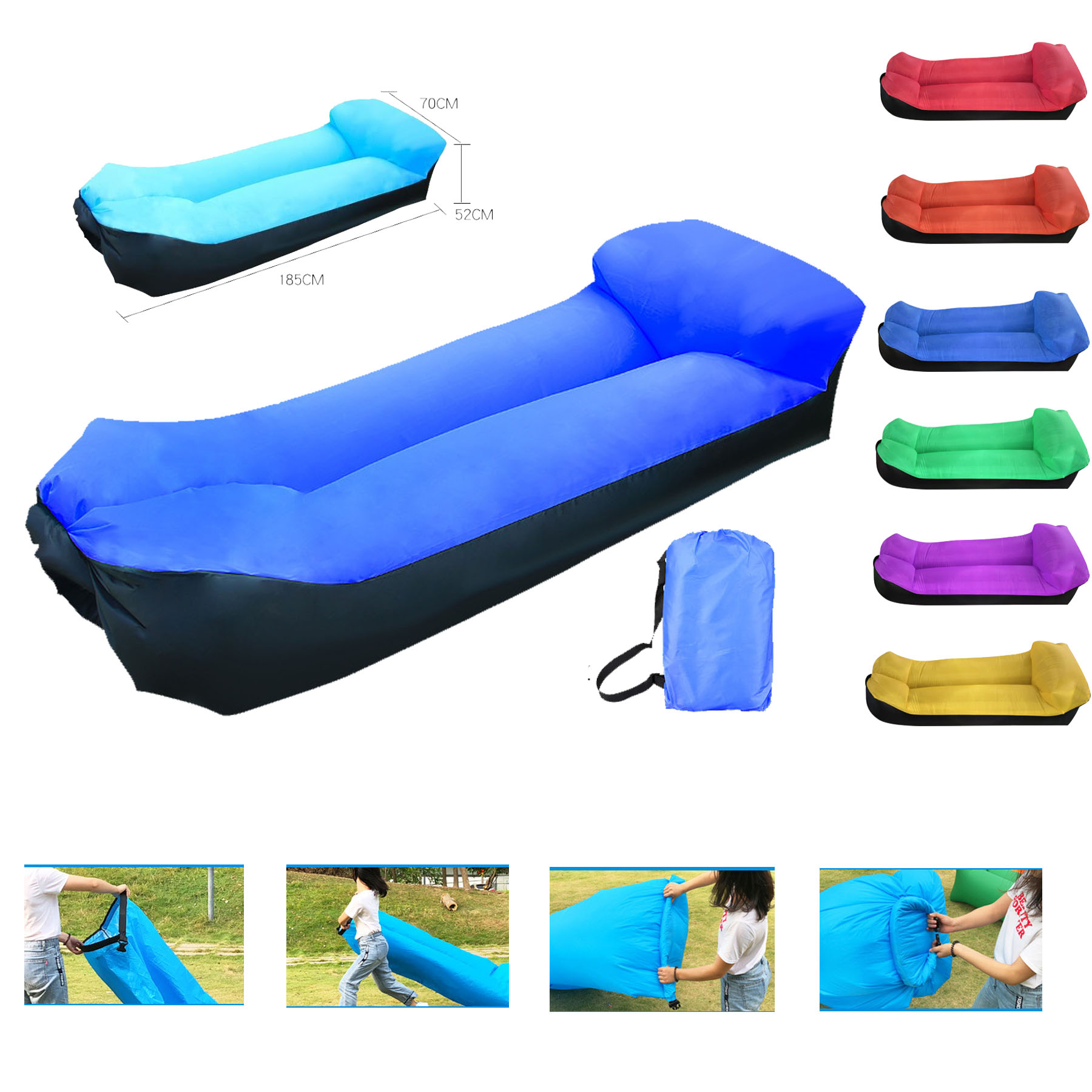 Inflatable Outdoor Camping Airbed with Pillow 1