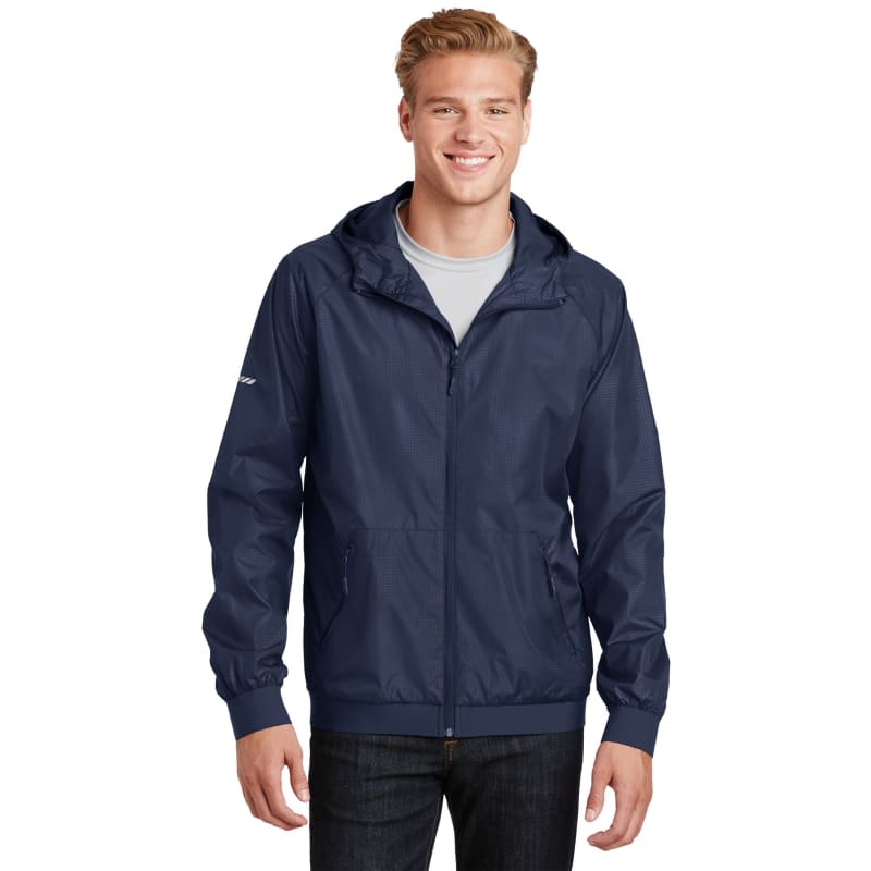 Sport-Tek Embossed Hooded Wind Jacket. 24