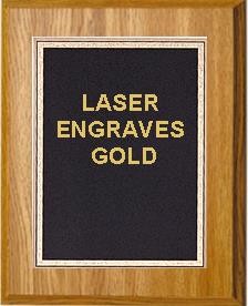 5" x 7" Oak Finish Plaque with a Black Florentine Plate 2