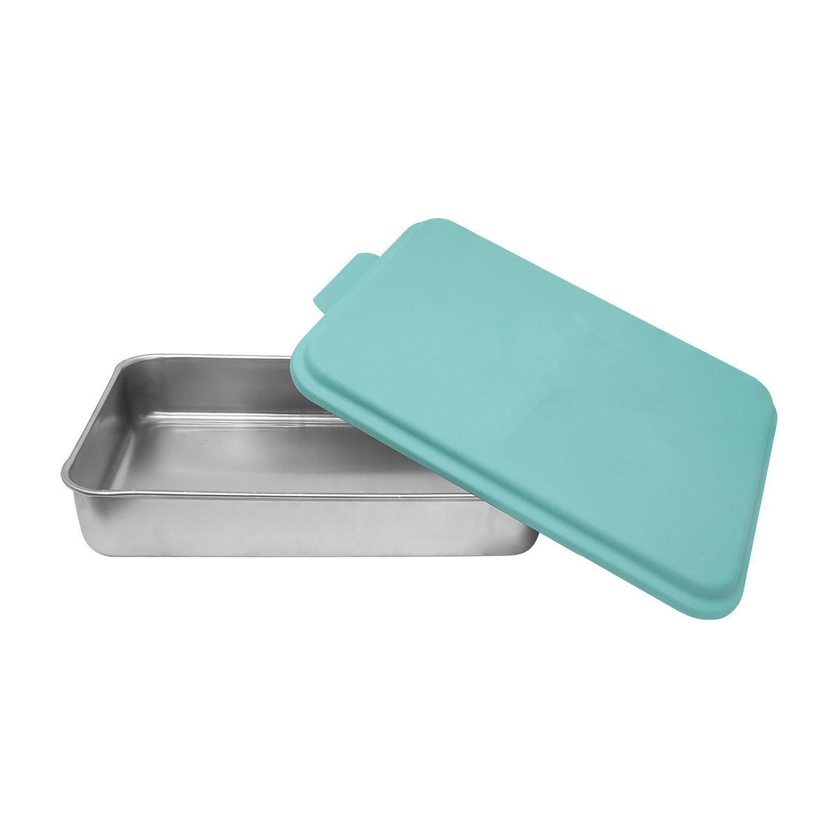 9" x 13" Aluminum Cake Pan with Teal Lid 4