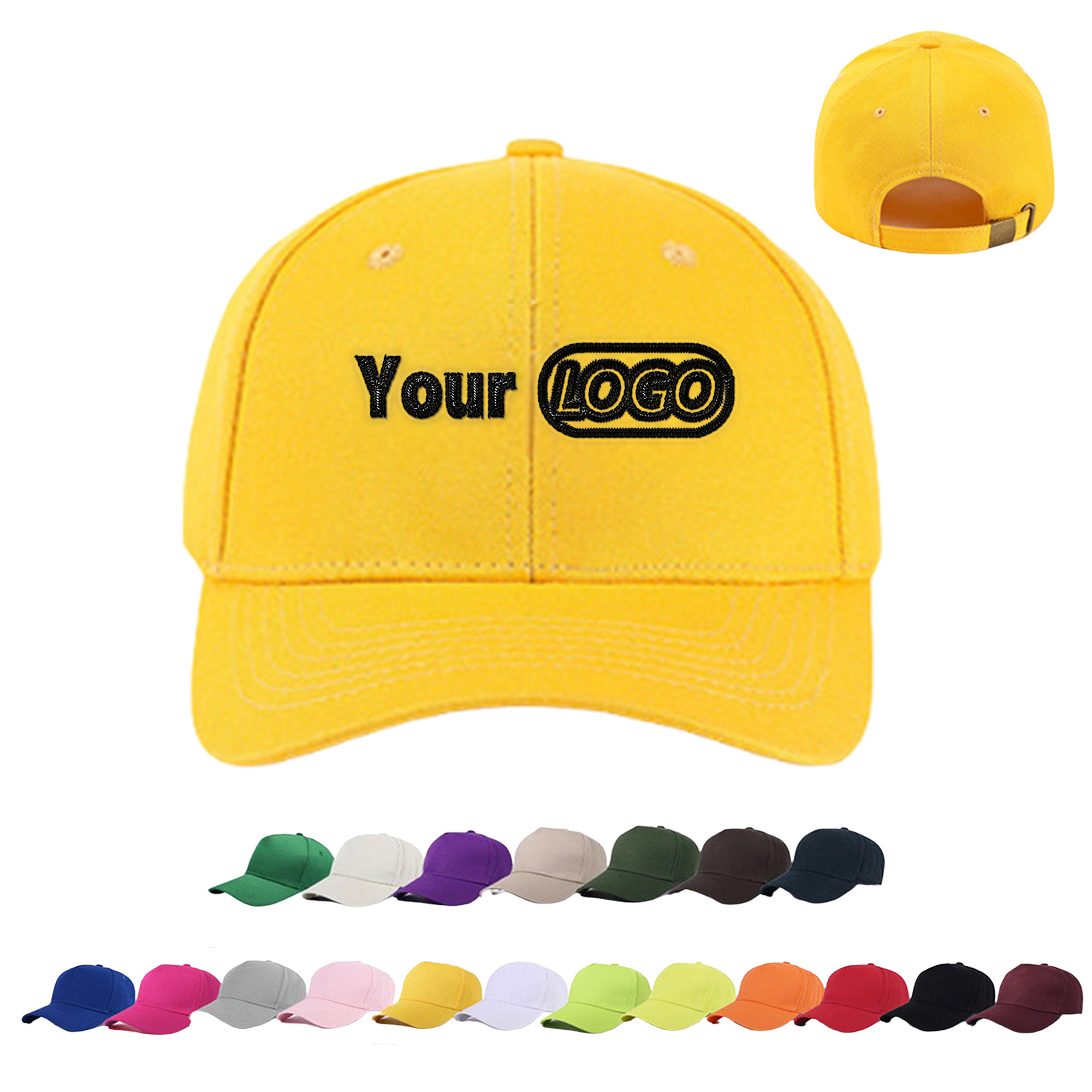 Structured Cotton Adjustable 6 Panel Baseball Cap 3