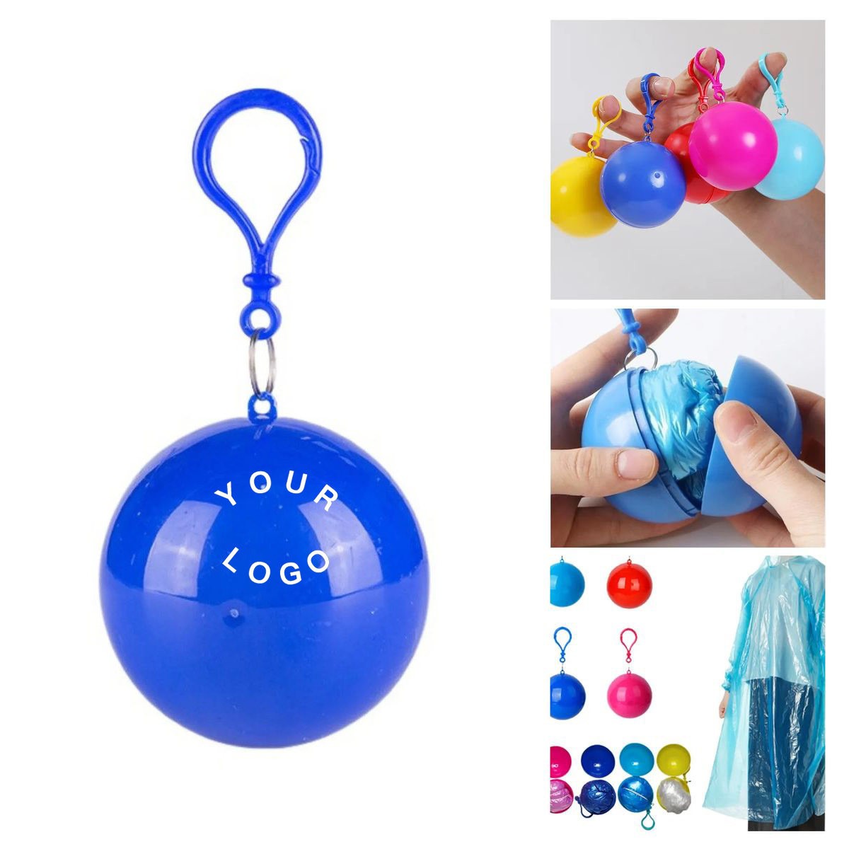 Portable Emergency Raincoat Ball with Poncho 4