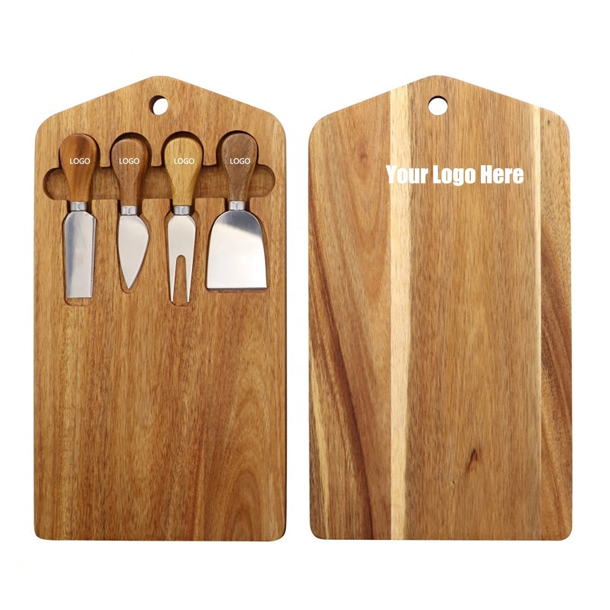 Cutting Board With Cheese Knife Set 2