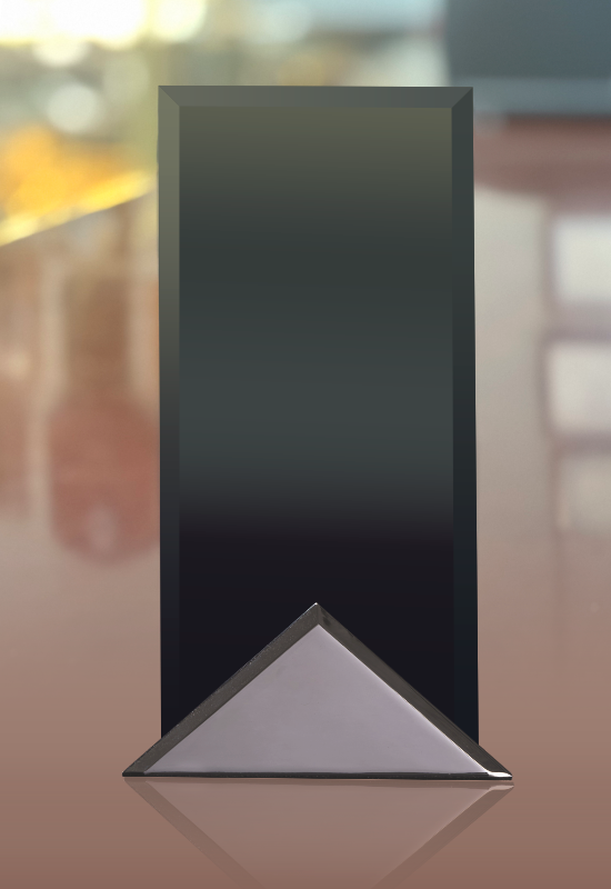 4X8 BLACK GLASS IN METAL BASE 2