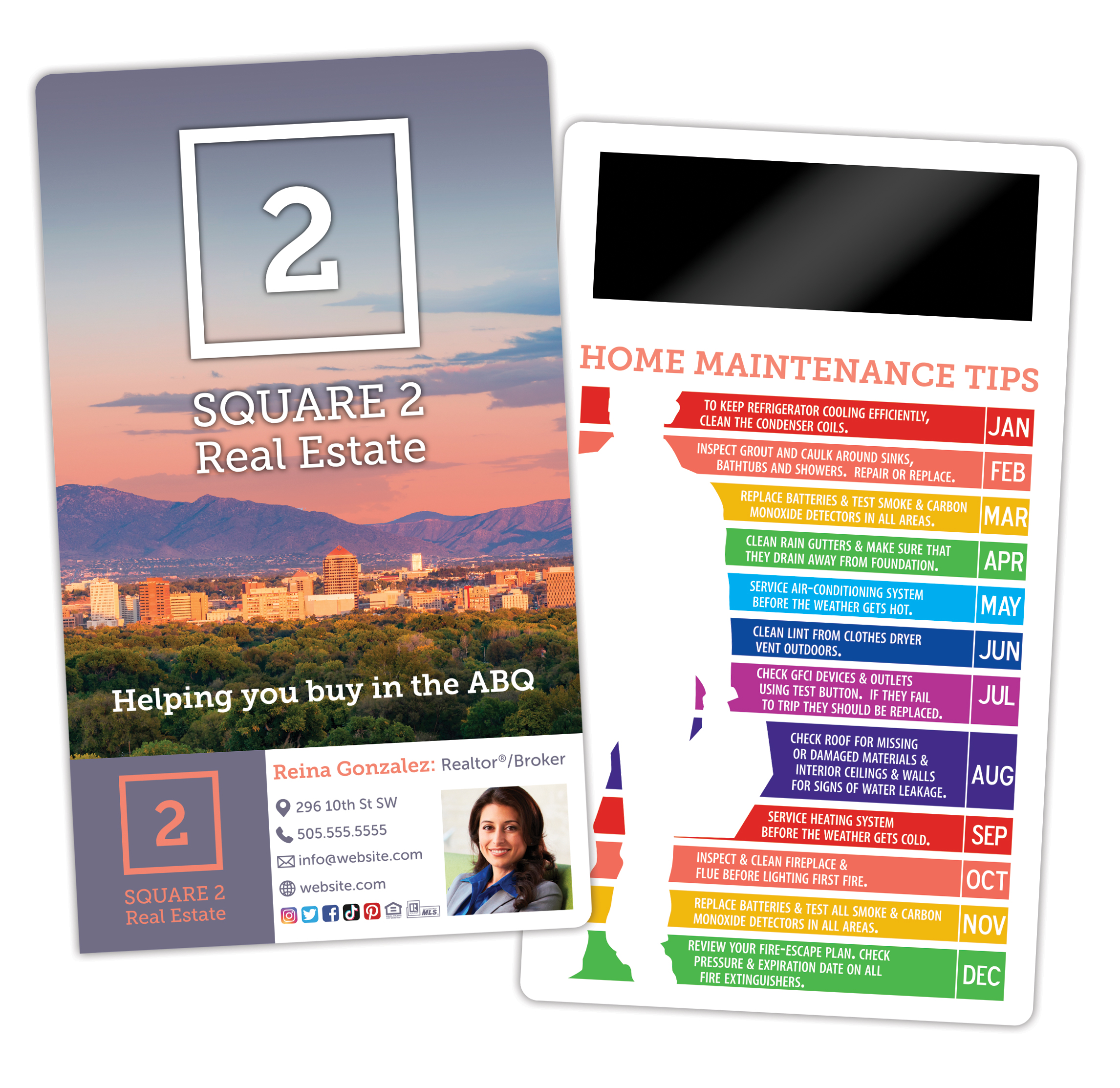 Laminated Card 3.5x6 Round Corners with 1"x3" magnet 3