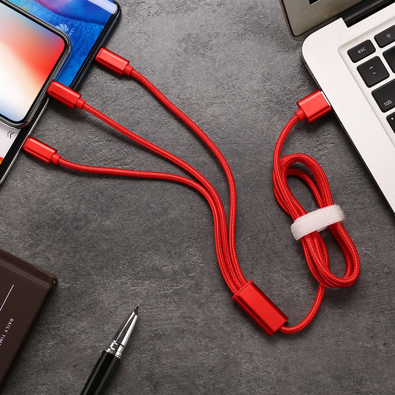 3 In 1 Nylon Braided Fast Charging Cable for All Devices 4