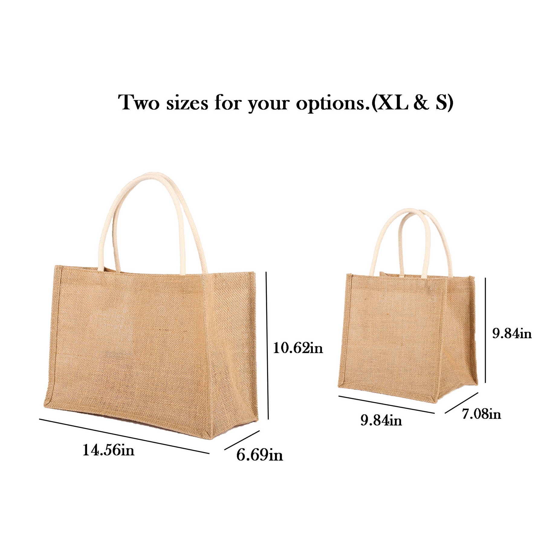 Jute Tote Bag With Cotton Handle, custom tote bag with logo imprint 3