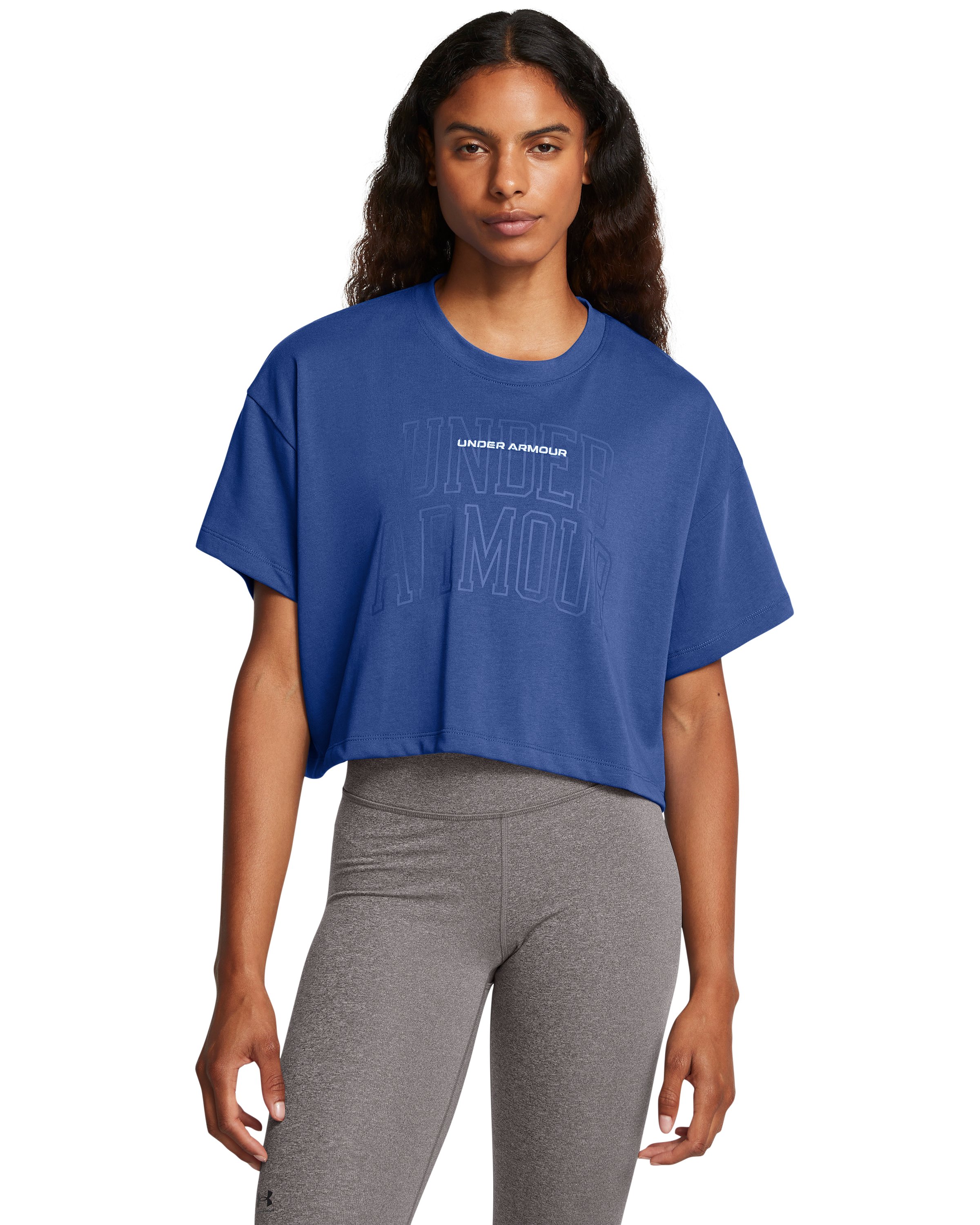 UA Varsity Mix Heavyweight Women's Crop Short Sleeve, custom athletic wear with logo imprint 6