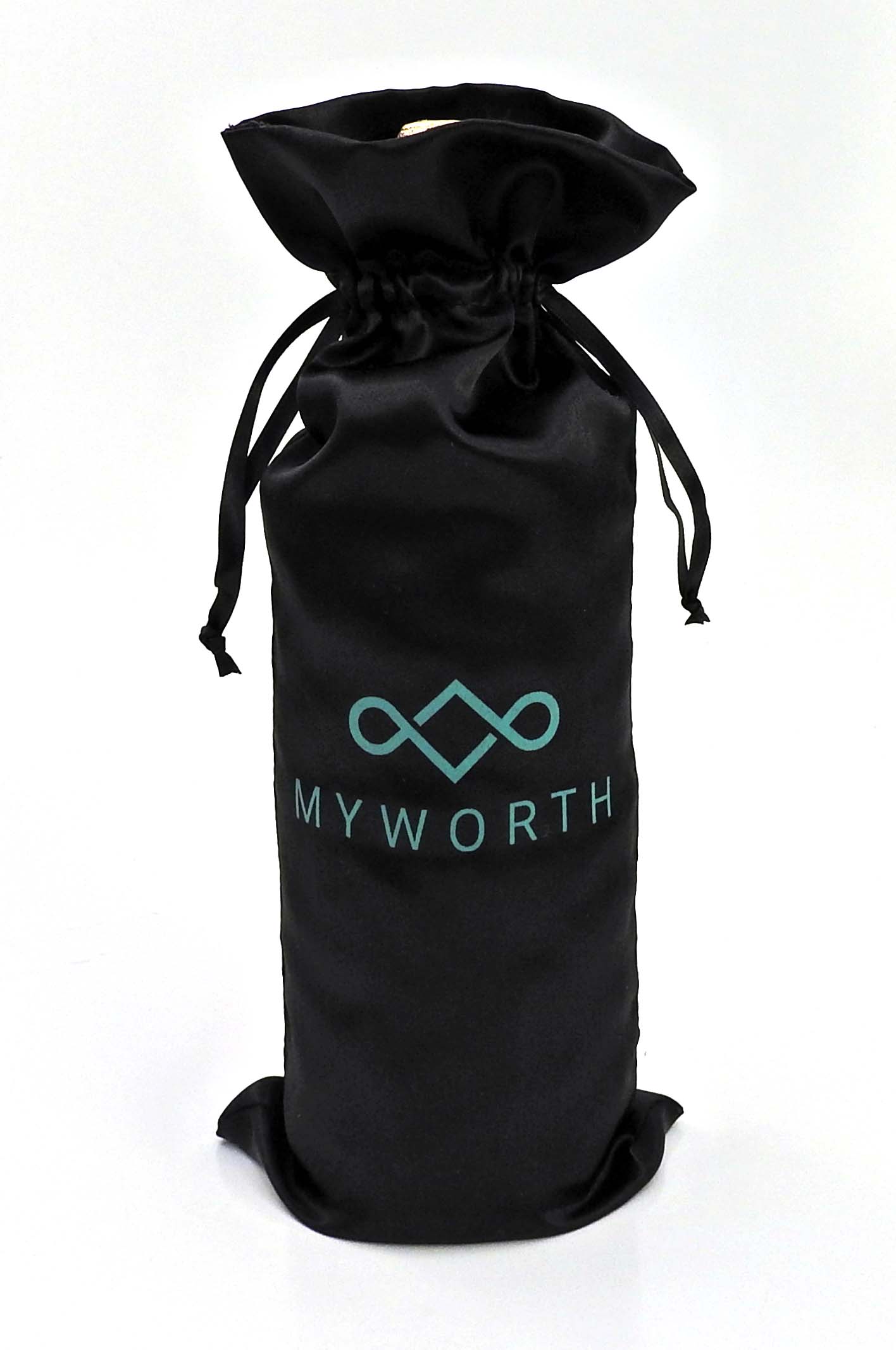 "Black Tie" Satin Drawstring Bag 5 X 15" 1