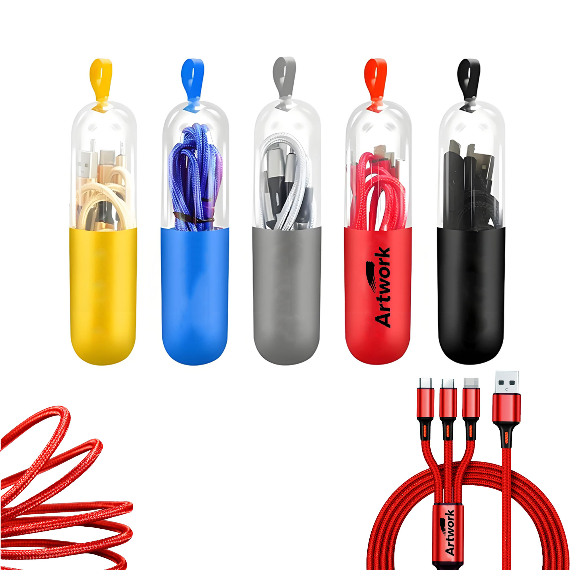 Three In One Nylon Braided Data Cable 3