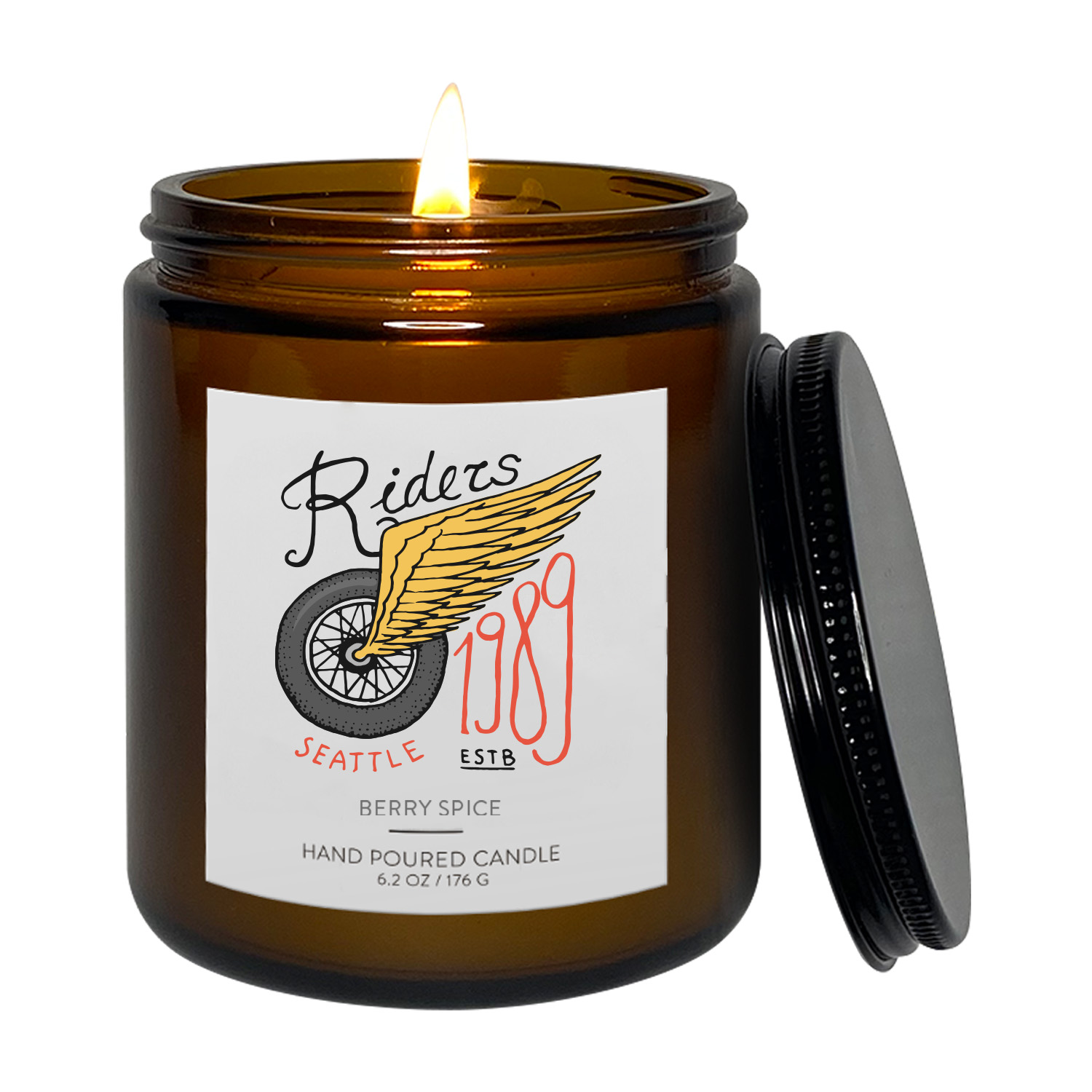 8 oz. Radiance Amber Candle with Lid 4