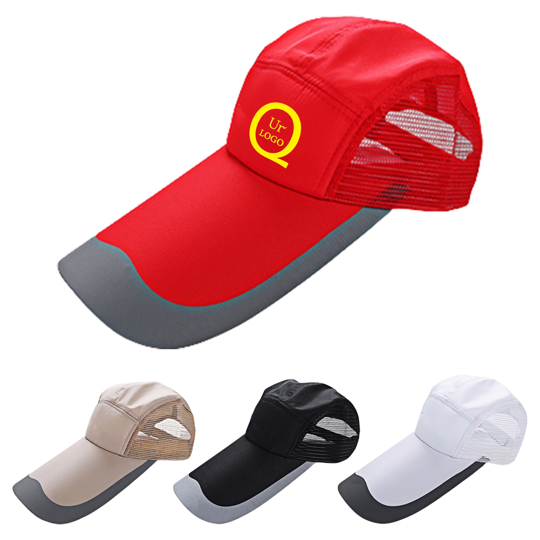 Extra Long Brim Mesh Baseball Cap 1