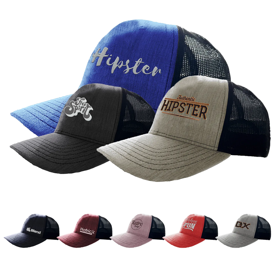 Heathered Cotton 6-Panel Mesh Snapback Cap 5