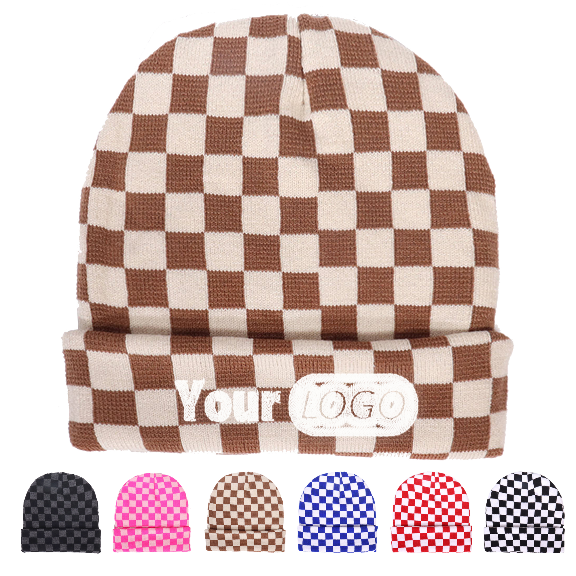Jacquard Knit Beanie with Rolled Brim 2
