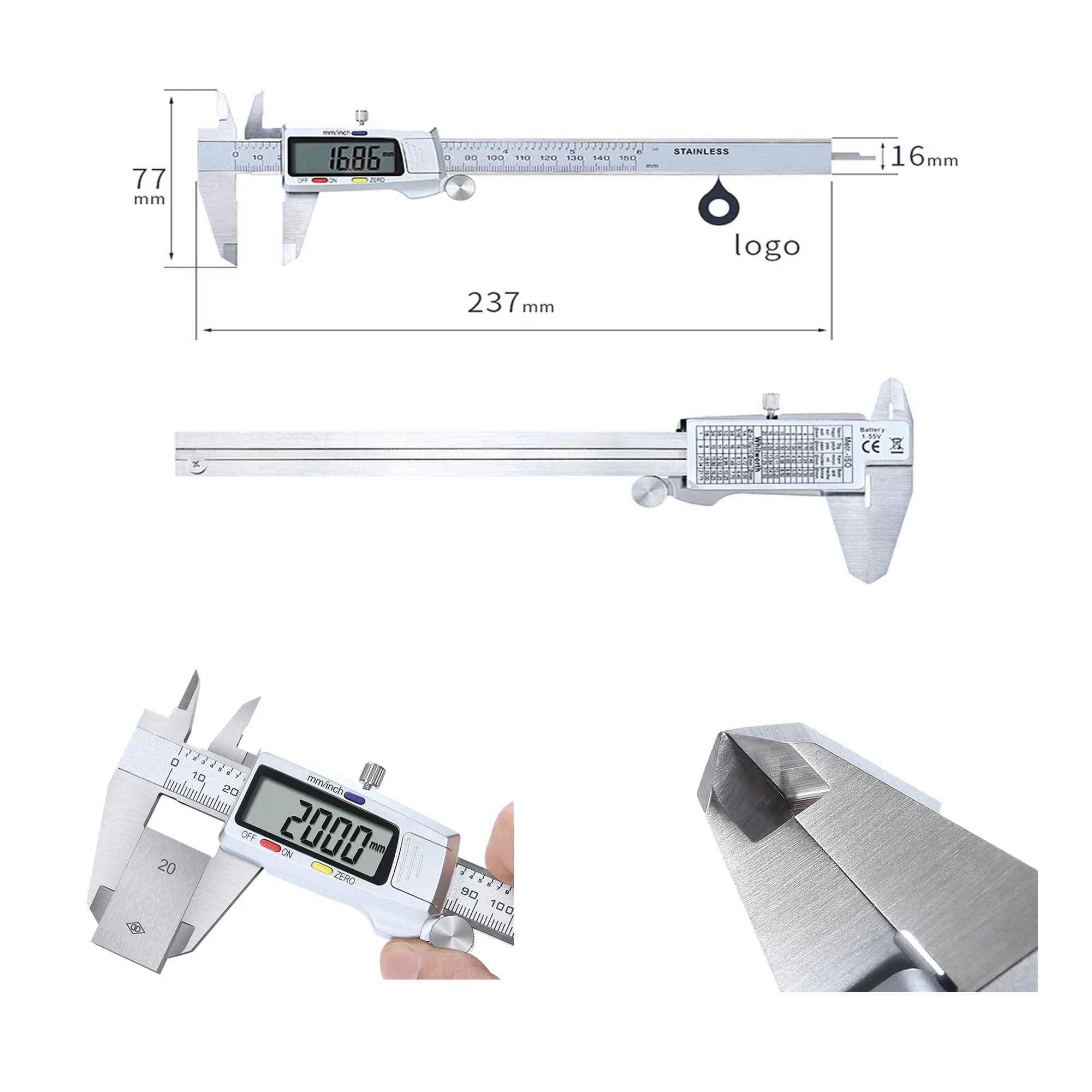 MOQ 10 Stainless Steel Digital Vernier Calipers 2