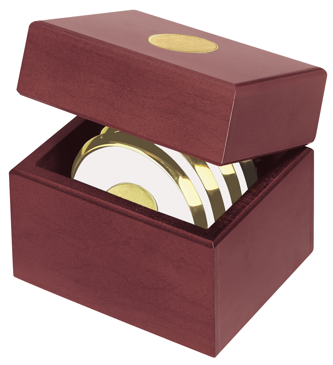 JAFFA® Four Coasters with Solid Cherry Chest 15