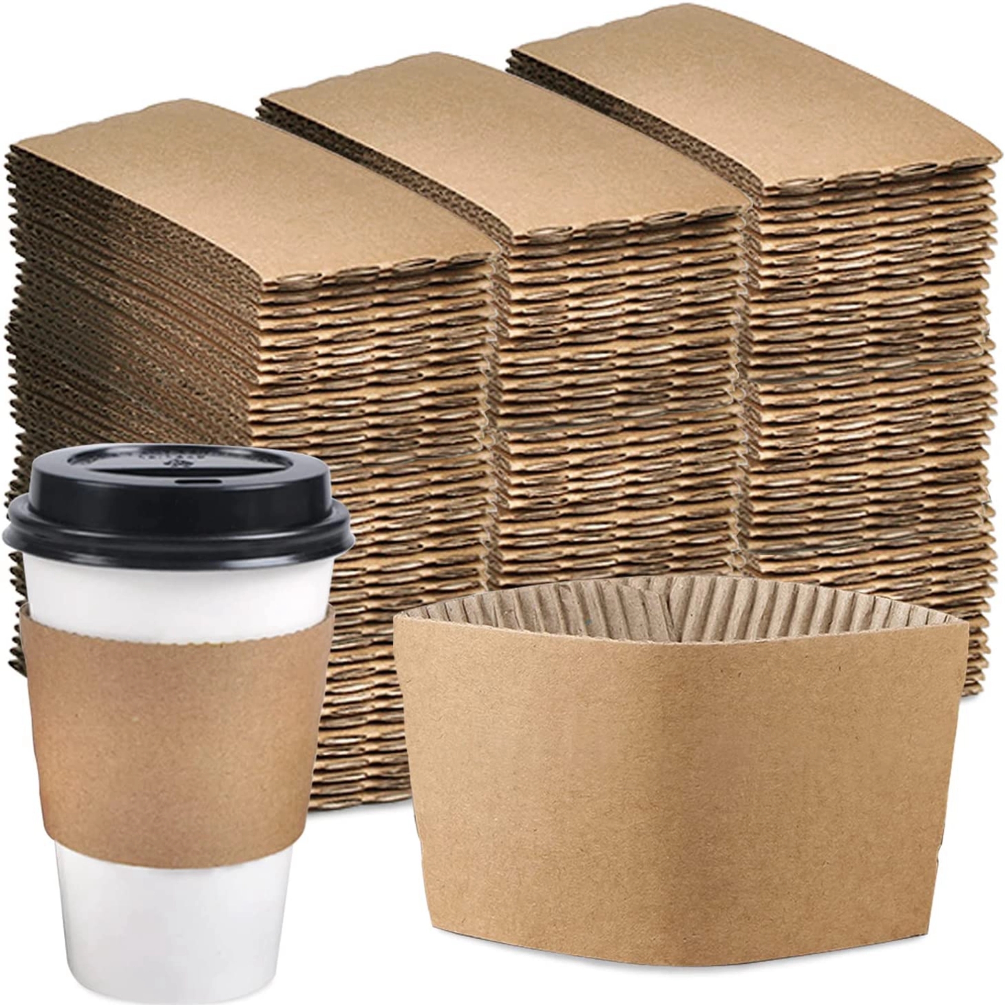 2 layers Kraft Paper Coffee Cup Sleeves 5