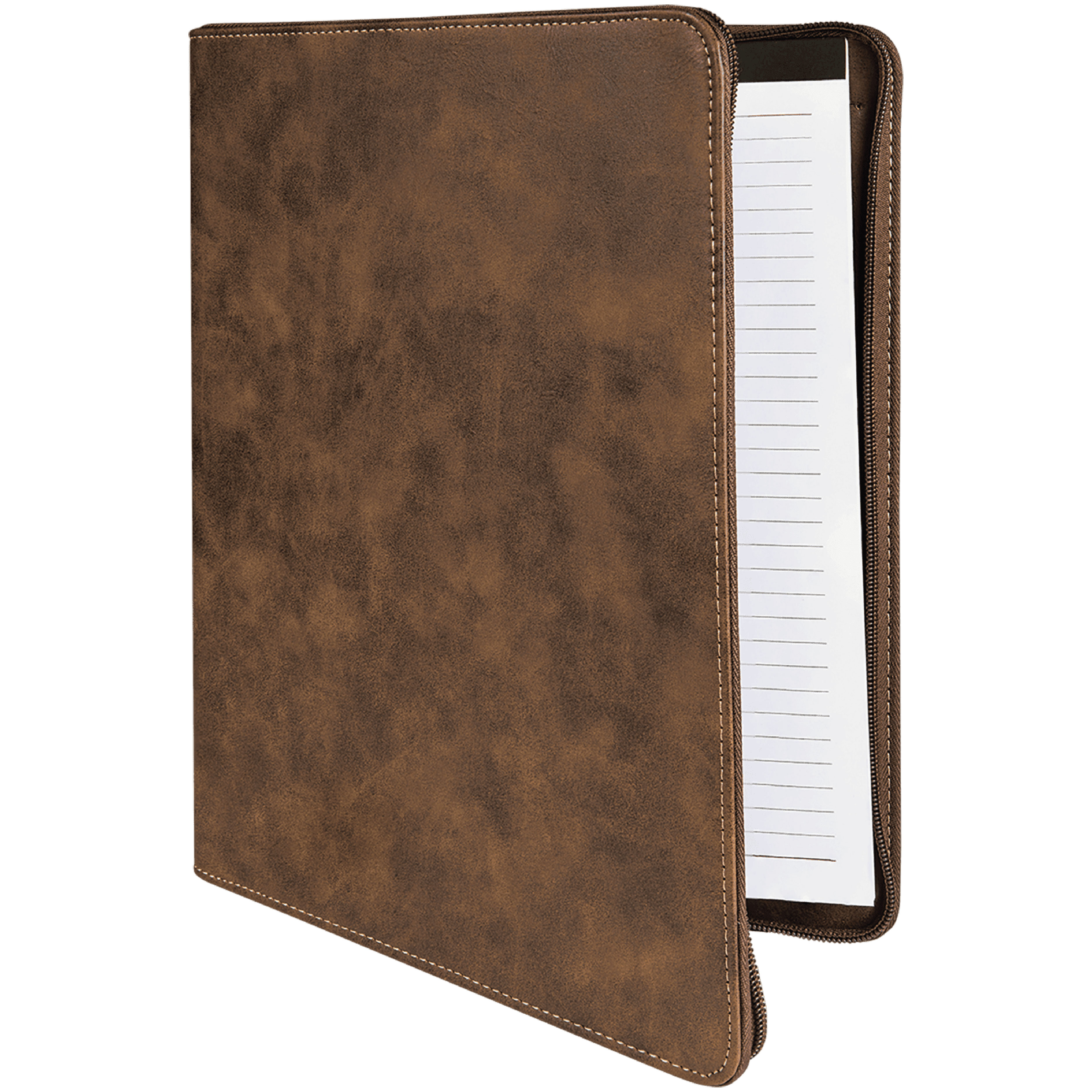 9" x 12" Leatherette Rustic/Gold Portfolio with Zipper 5
