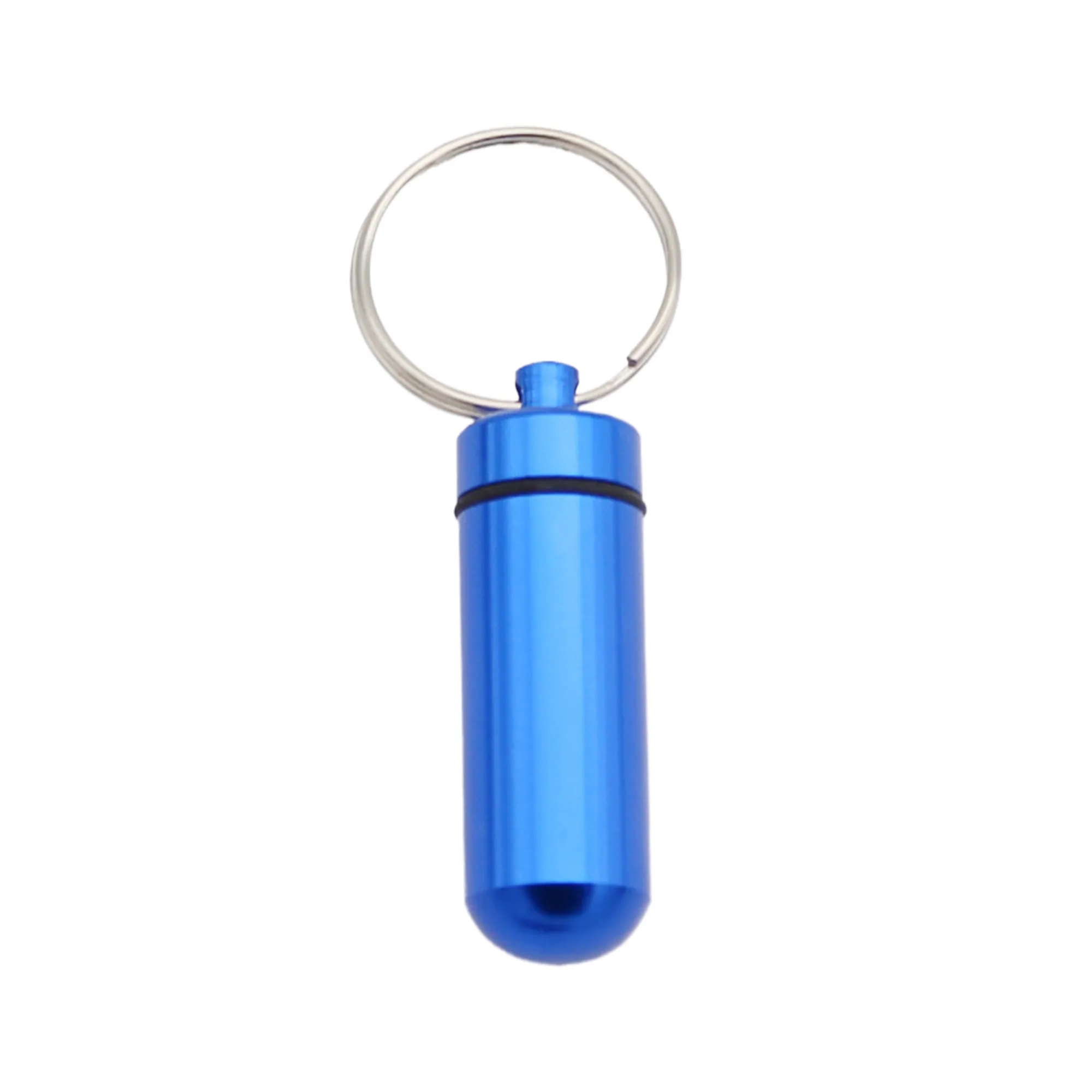 MOQ50 Mini Portable Aluminum Pill Bottle Keychain 4